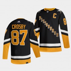 Adidas Pittsburgh Penguins #87 Sidney Crosby Men's 2021-22 Alternate Authentic NHL Jersey - Black
